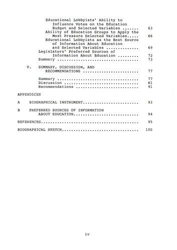 Florida legislators' attitudes about education, opinions about educational lobbyists, and preferred sources of information about education, 1984-86