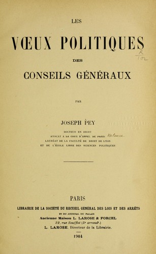 Les v¿ux politiques des Conseils ge ne raux