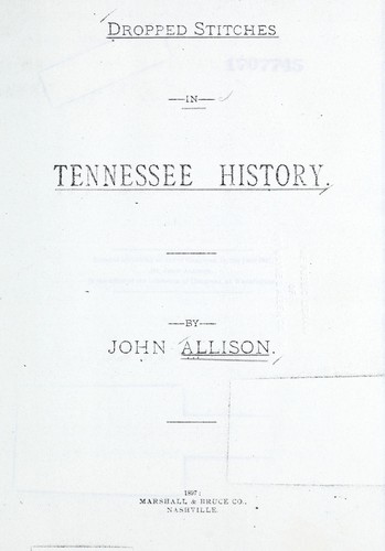 Dropped stitches in Tennessee history