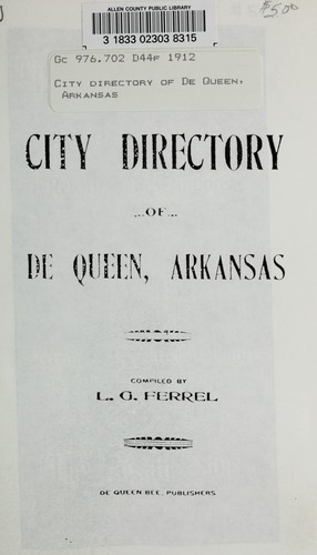 City directory of De Queen, Arkansas