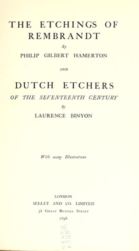 The etchings of Rembrandt