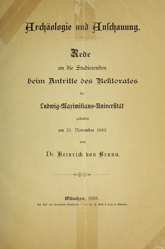 Archa ologie und Anschauung