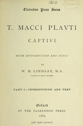 T. Macci Plauti Captivi
