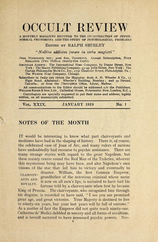 Notes of the month