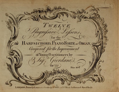 Twelve progressive lessons for the harpsichord, pianoforte or organ, op. 25