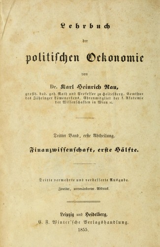 LEHRBUCH DER POLITISCHEN OEKONOMIE