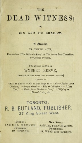 The dead witness, or, Sin and its shadow