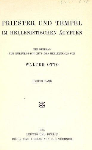 Priester und Tempel im hellenistischen Ägypten