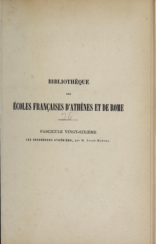 Les sacerdoces athéniens