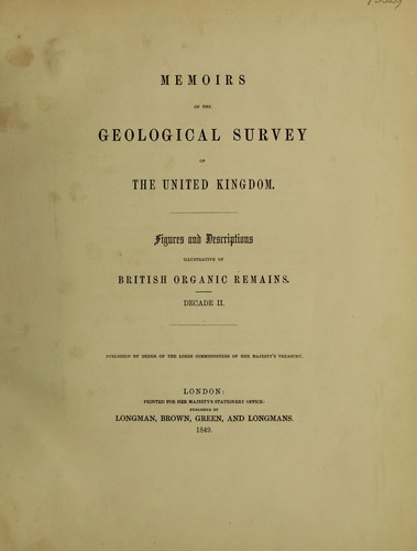 Memoirs ... Figures and descriptions illustrative of British organic remains. Decade II [VII and XI. Trilobites, with descriptions by J.W. Salter]