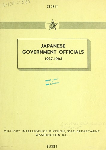 Japanese Government officials, 1937-1945