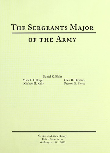 The Sergeants Major of the Army