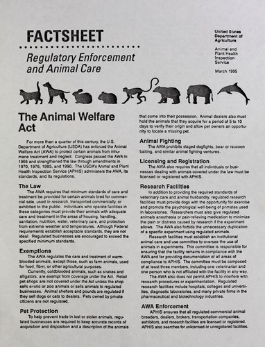 The Animal Care Welfare Act