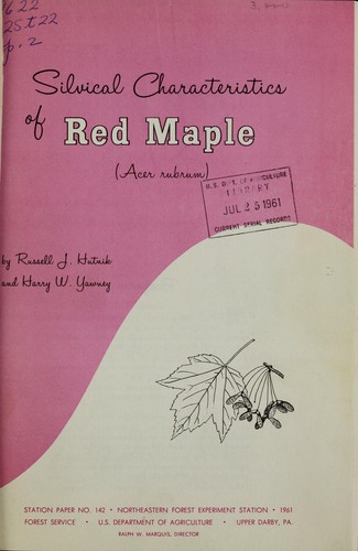 Silvical characteristics of red maple (Acer rubrum)