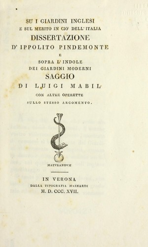 Su i giardini inglesi e sul merito in cio dell'italia