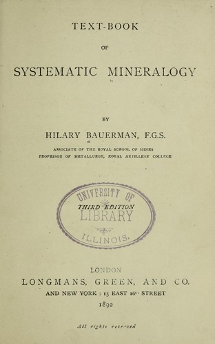 Text-book of systematic mineralogy