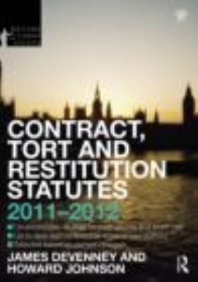 Contract Tort And Restitution Statutes 20112012