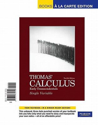 Thomas Calculus Early Transcendentals
            
                Books a la Carte