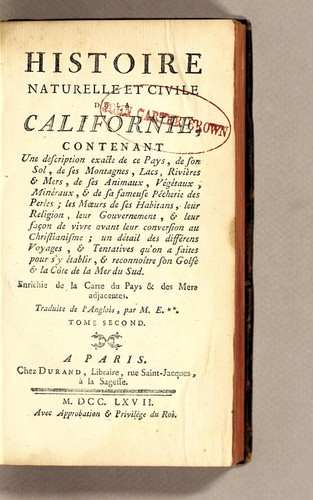 Histoire naturelle et civile de la Californie
