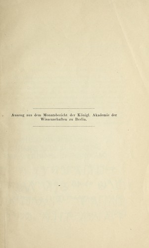 Hr. Dillmann las: U ber eine neuentdeckte punische Inschrift