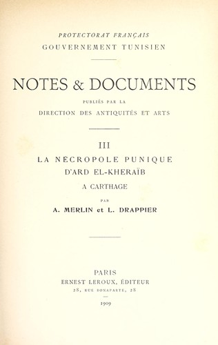 La nécropole punique d'Ard el-Kheraīb à Carthage