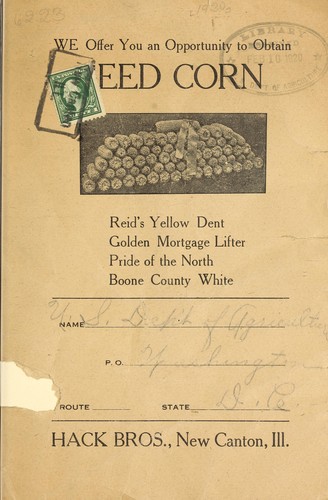 We offer you an opportunity to obtain seed corn
