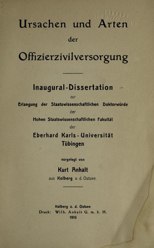 Ursachen und arten der offizierzivilversorgung ...