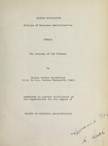 Economy of the kibbutz