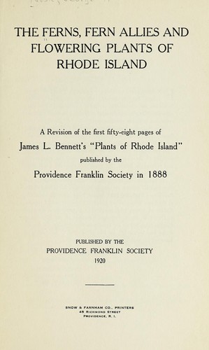 The ferns, fern allies and flowering plants of Rhode Island