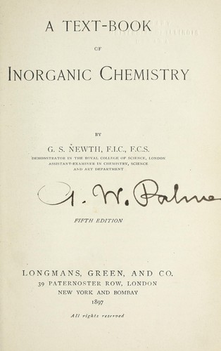 A text-book of inorganic chemistry
