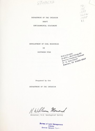 Development of coal resources in southern Utah