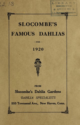 Slocombe's famous dahlias for 1920