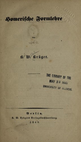 Homerische Formenlehre