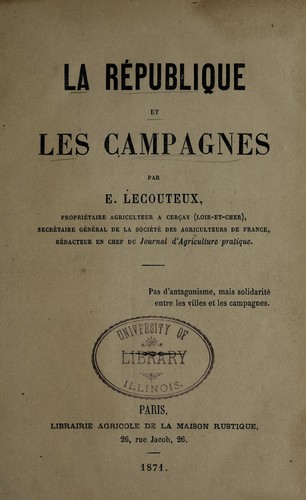 La re publique & les campagnes ...