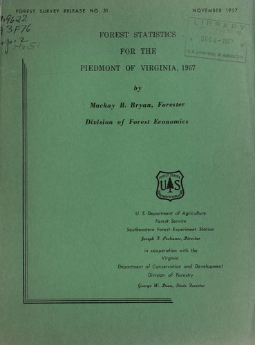 Forest statistics for the Piedmont of Virginia, 1957