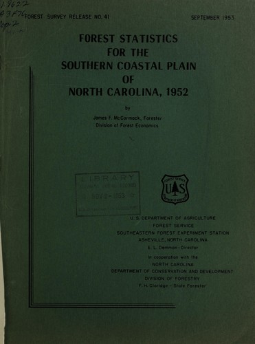 Forest statistics for the southern coastal plain of North Carolina, 1952