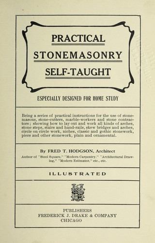 Practical stonemasonry self-taught