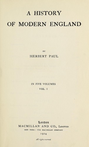 A history of modern England