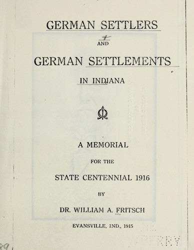 German settlers and German settlements in Indiana