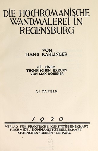 Die hochromanische Wandmalerei in Regensburg