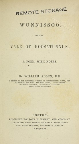 Wunnissoo, or, The vale of Hoosatunnuk