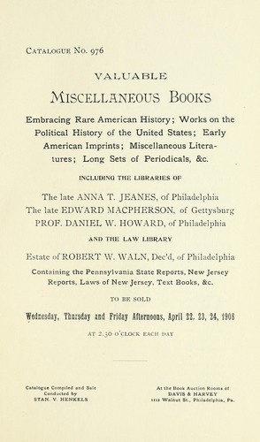 Valuable miscellaneous books
