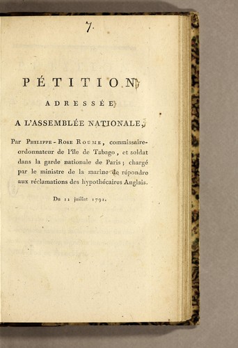 Pétition adressée a l'Assemblée nationale