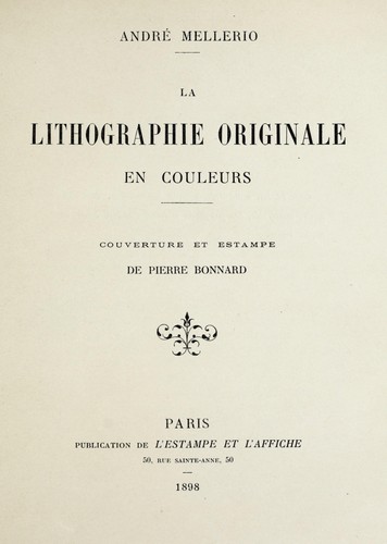 La lithographie originale en couleurs