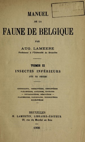 Manuel de la faune de Belgique