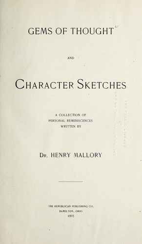 Gems of thought and character sketches