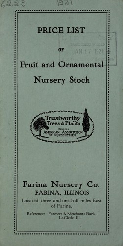 Price list of fruit and ornamental nursery stock