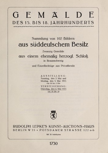 Gem©Þlde des 15. bis 18. Jahrhunderts