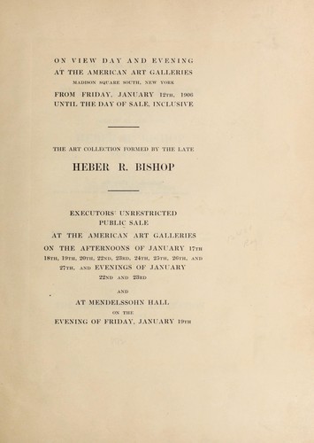 Deluxe catalogue of the art collection formed by the late Heber R. Bishop