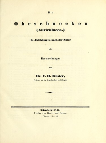 Die Ohrschnecken (Auriculacea)